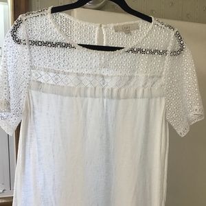 White Open Lace LOFT Cotton t-shirt